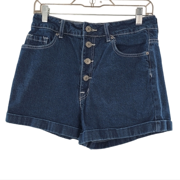 BDG Super High Rise Foxy Rolled Hem Button Fly Denim Jean Shorts Sz 30 - Picture 5 of 7